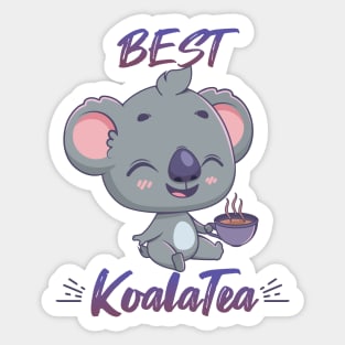 Kawaii KoalaTea pun design Sticker